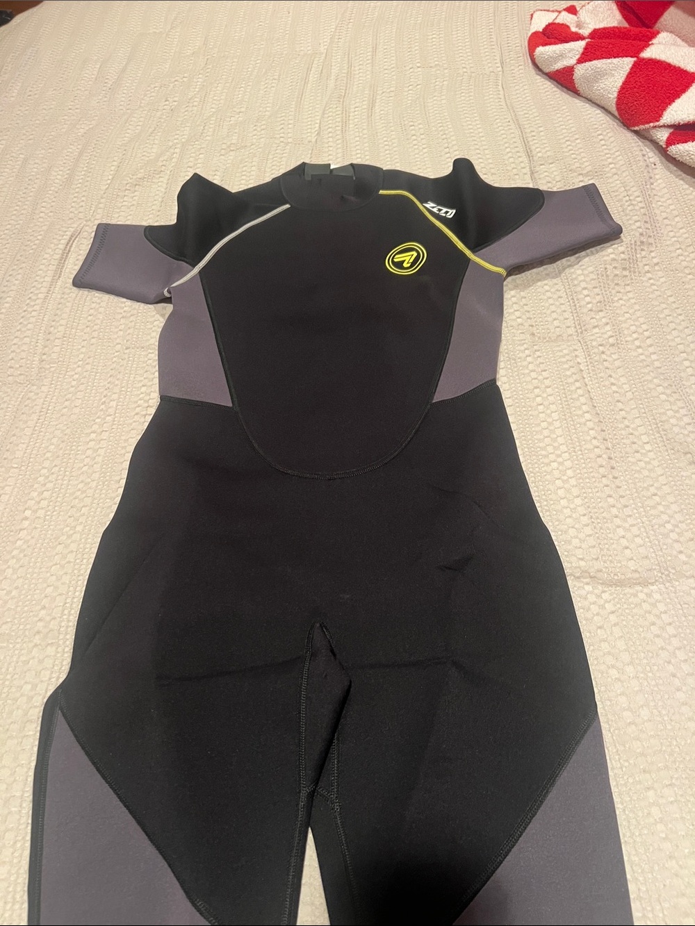 Youth Short Sleeve Swim Rashguard - Black & Gray with Yellow Accent